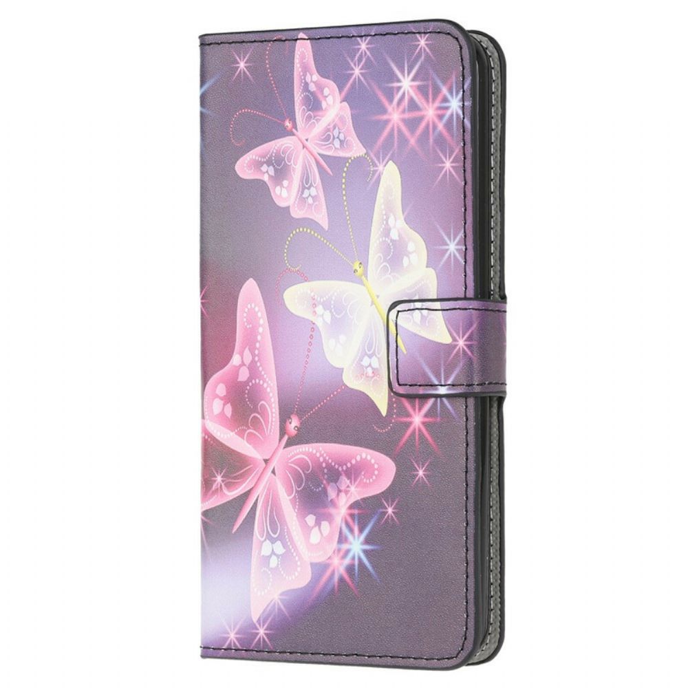 Flip Case Für Samsung Galaxy A41 Schmetterlinge Und Blumen