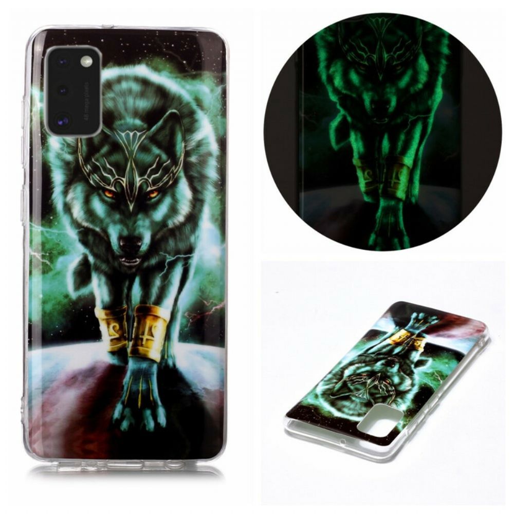 Handyhülle Für Samsung Galaxy A41 Fluoreszierende Wolf-serie