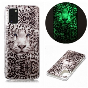 Handyhülle Für Samsung Galaxy A41 Fluoreszierender Leopard