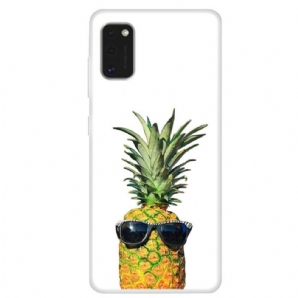 Handyhülle Für Samsung Galaxy A41 Transparente Ananas Mit Brille