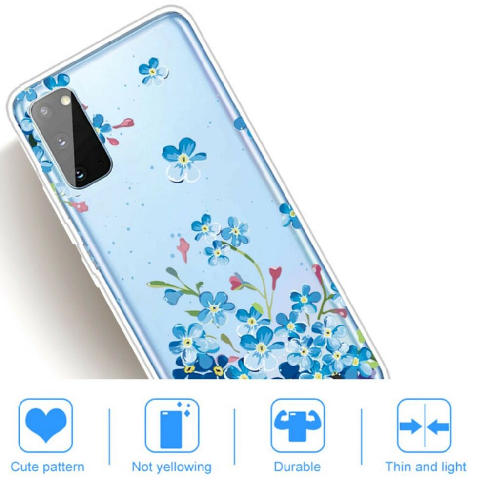 Hülle Für Samsung Galaxy A41 Blaue Blumen