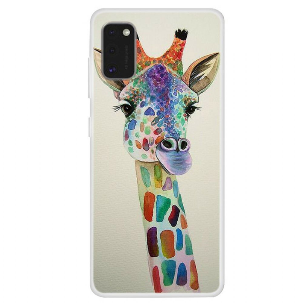 Hülle Für Samsung Galaxy A41 Bunte Giraffe