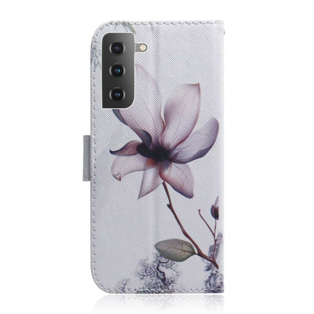 Flip Case Für Samsung Galaxy S21 5G Alte Rosenblüte