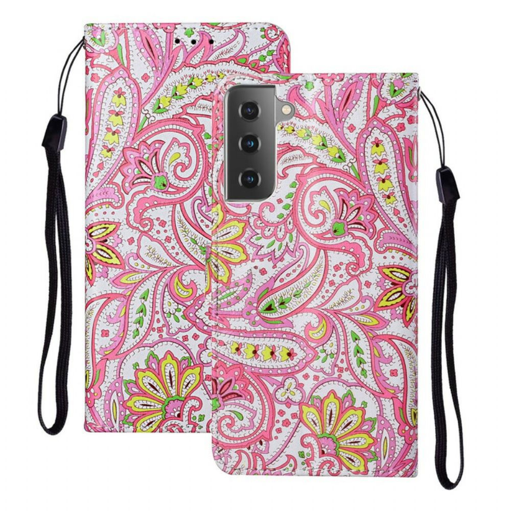 Flip Case Für Samsung Galaxy S21 5G Blumenmuster