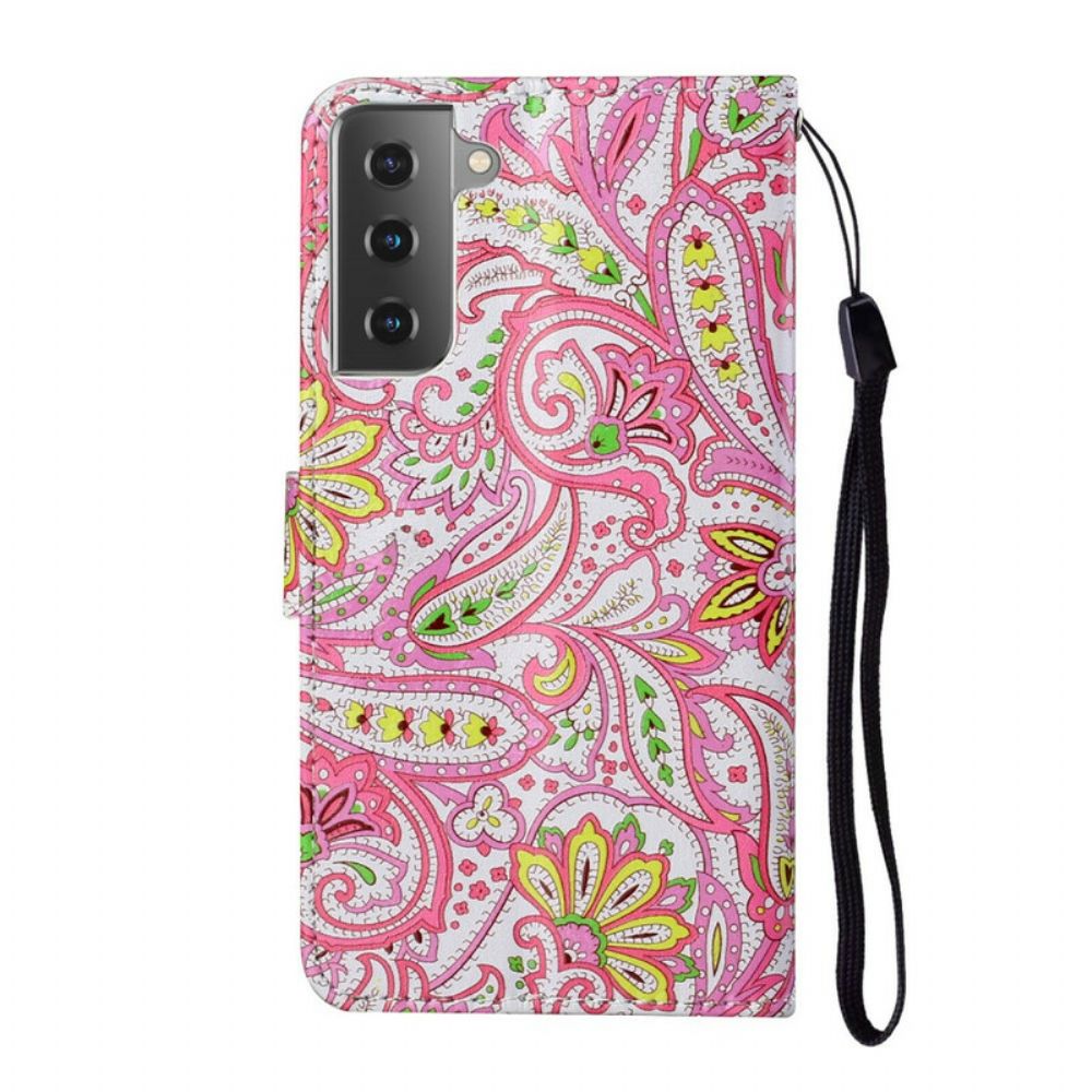 Flip Case Für Samsung Galaxy S21 5G Blumenmuster