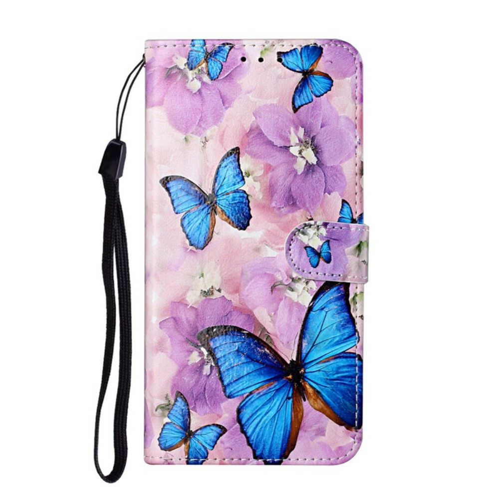 Flip Case Für Samsung Galaxy S21 5G Blumenschmetterlinge