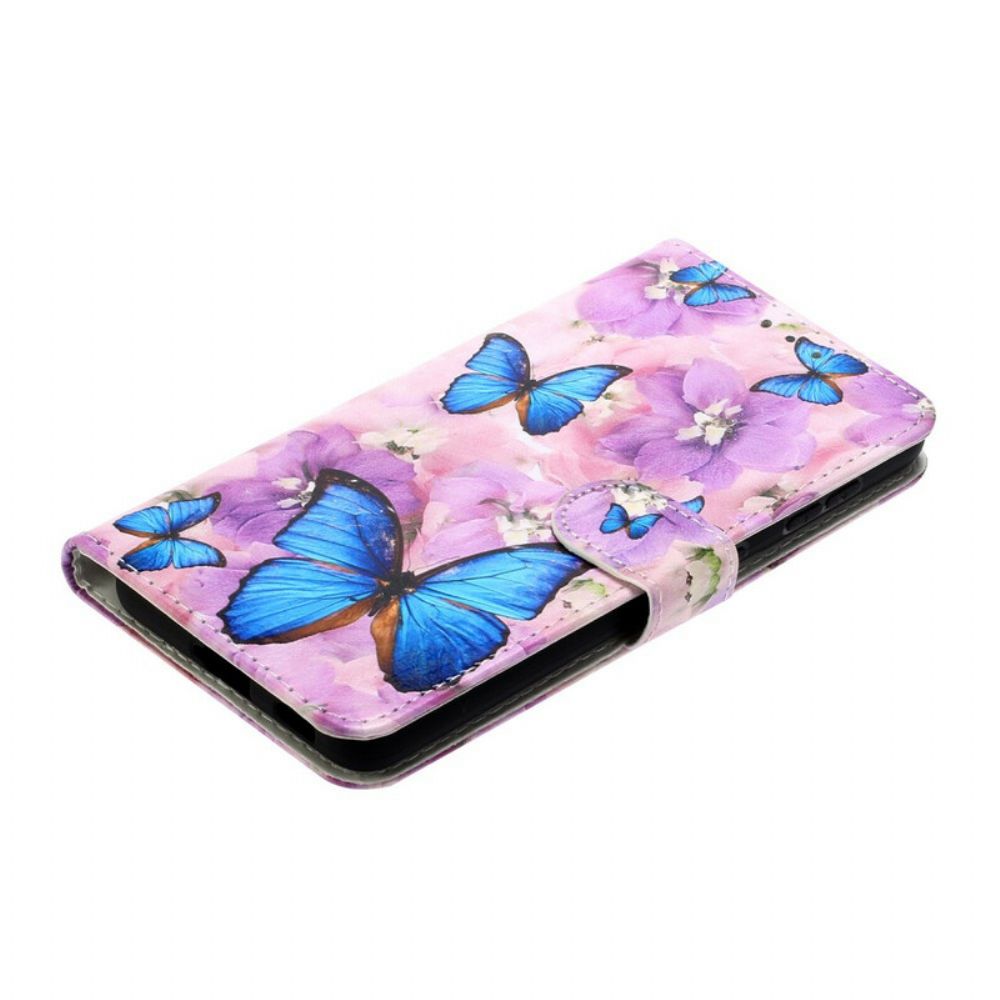 Flip Case Für Samsung Galaxy S21 5G Blumenschmetterlinge