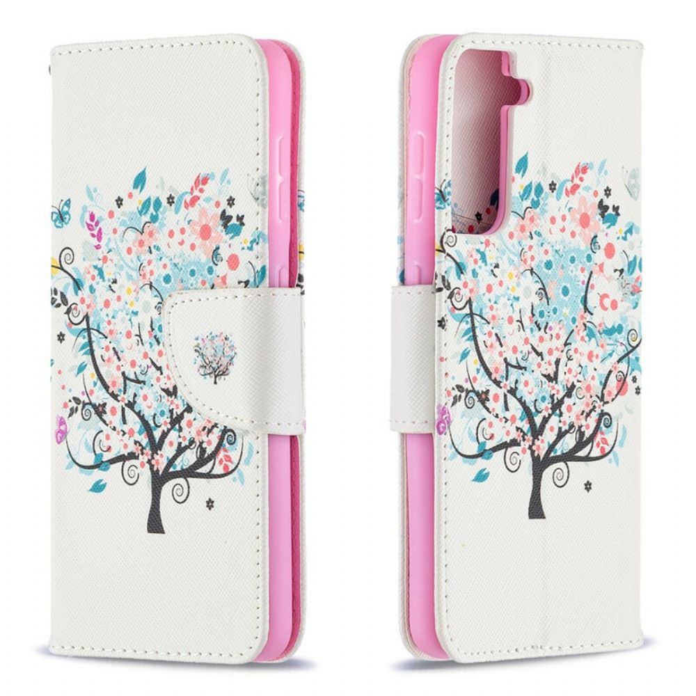 Flip Case Für Samsung Galaxy S21 5G Blumiger Baum