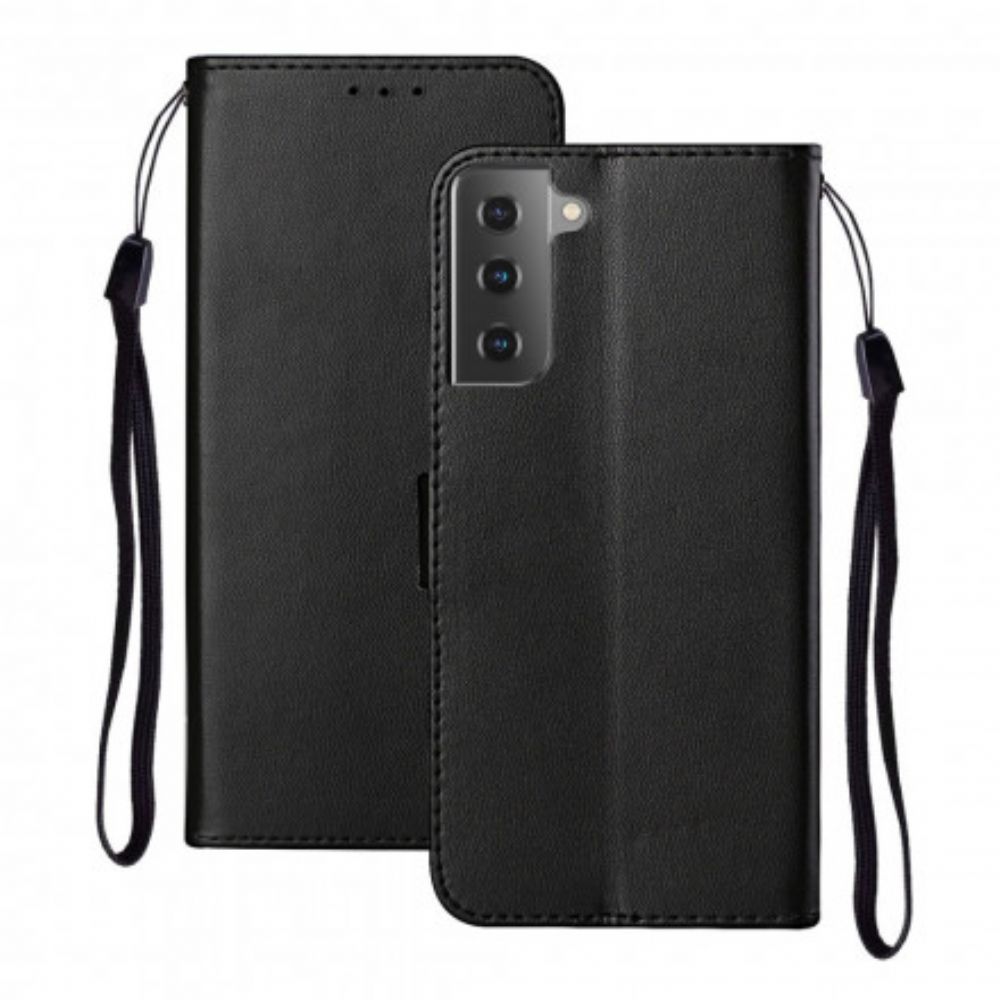 Flip Case Für Samsung Galaxy S21 5G Einzigartiges Design Mit Lanyard