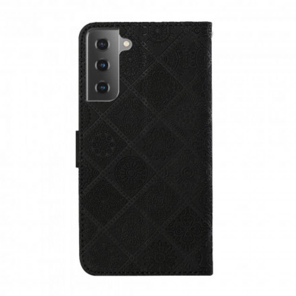 Flip Case Für Samsung Galaxy S21 5G Gobelinmuster