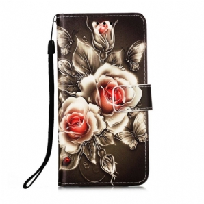 Flip Case Für Samsung Galaxy S21 5G Goldene Rosen