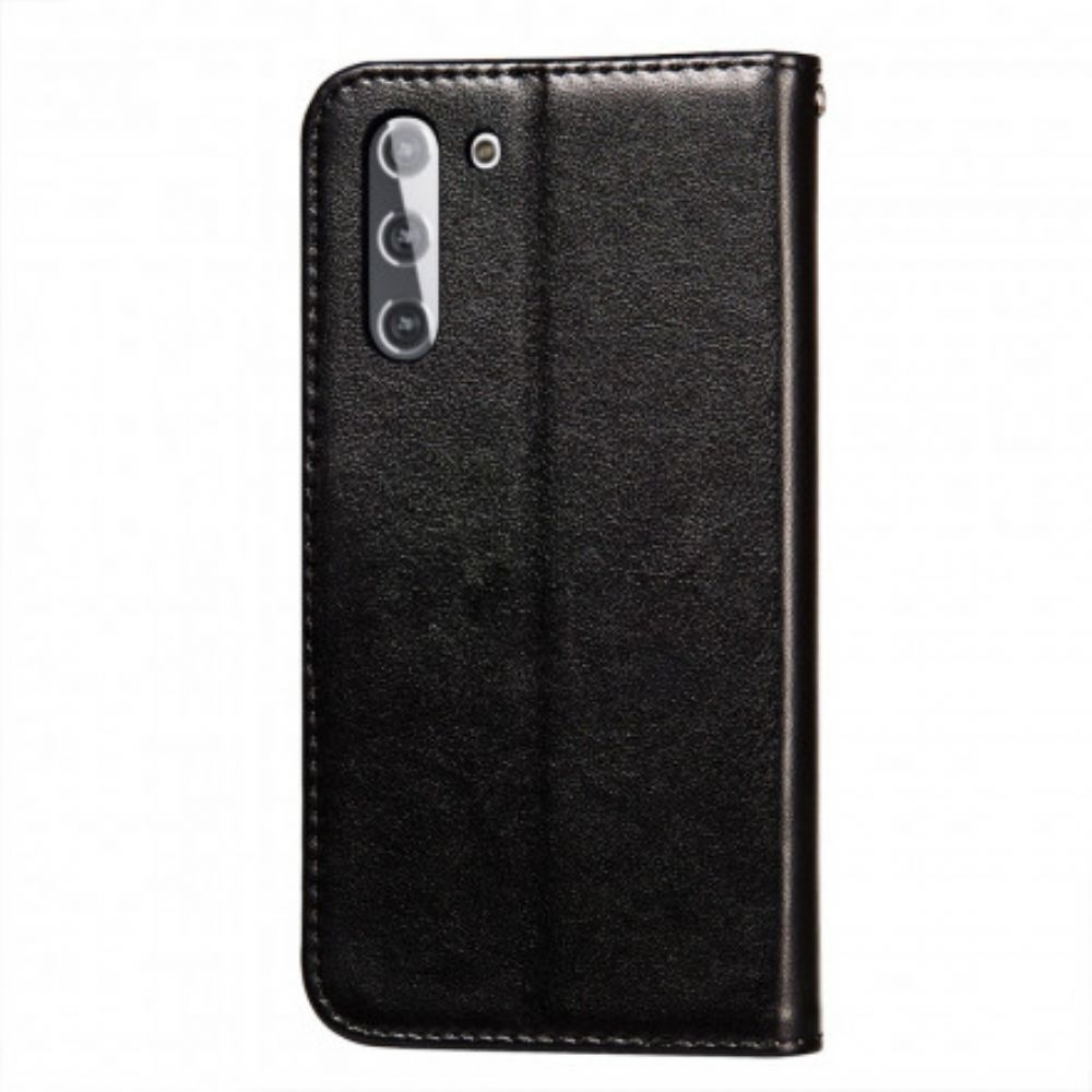 Flip Case Für Samsung Galaxy S21 5G Ledereffekt-blitzdesign