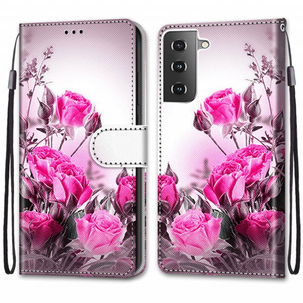 Flip Case Für Samsung Galaxy S21 5G Magische Blumen