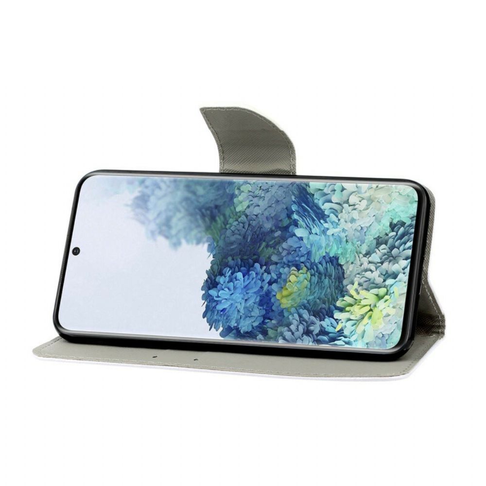 Flip Case Für Samsung Galaxy S21 5G Mit Kordel Schmetterlingsbandvariationen