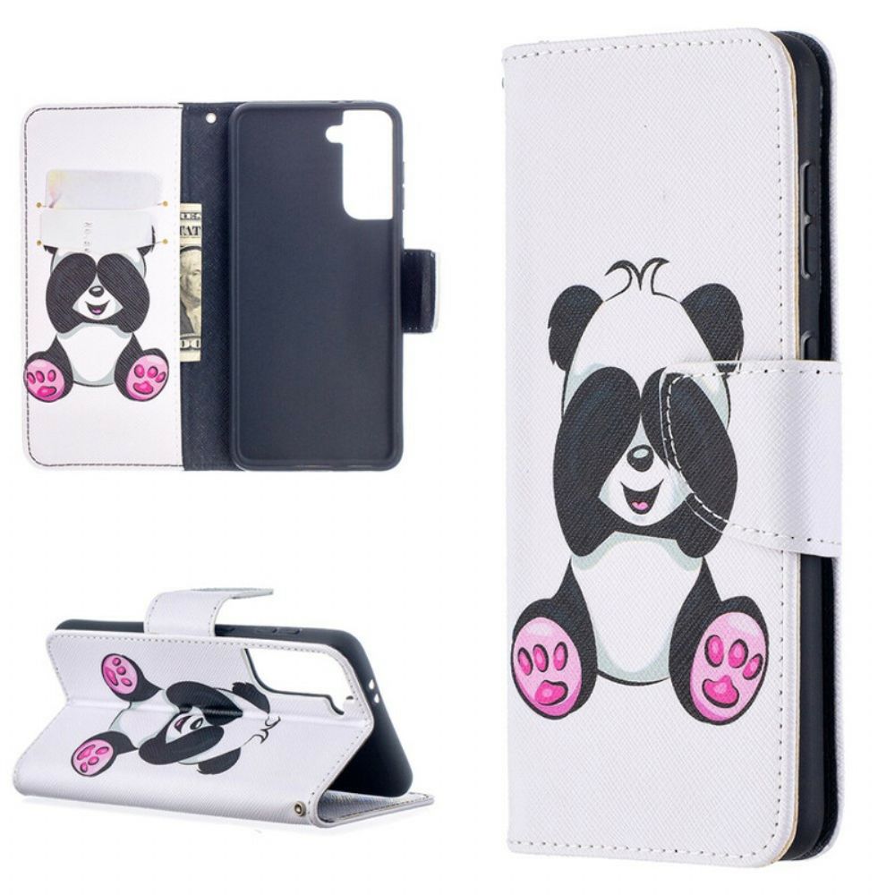 Flip Case Für Samsung Galaxy S21 5G Panda-spaß