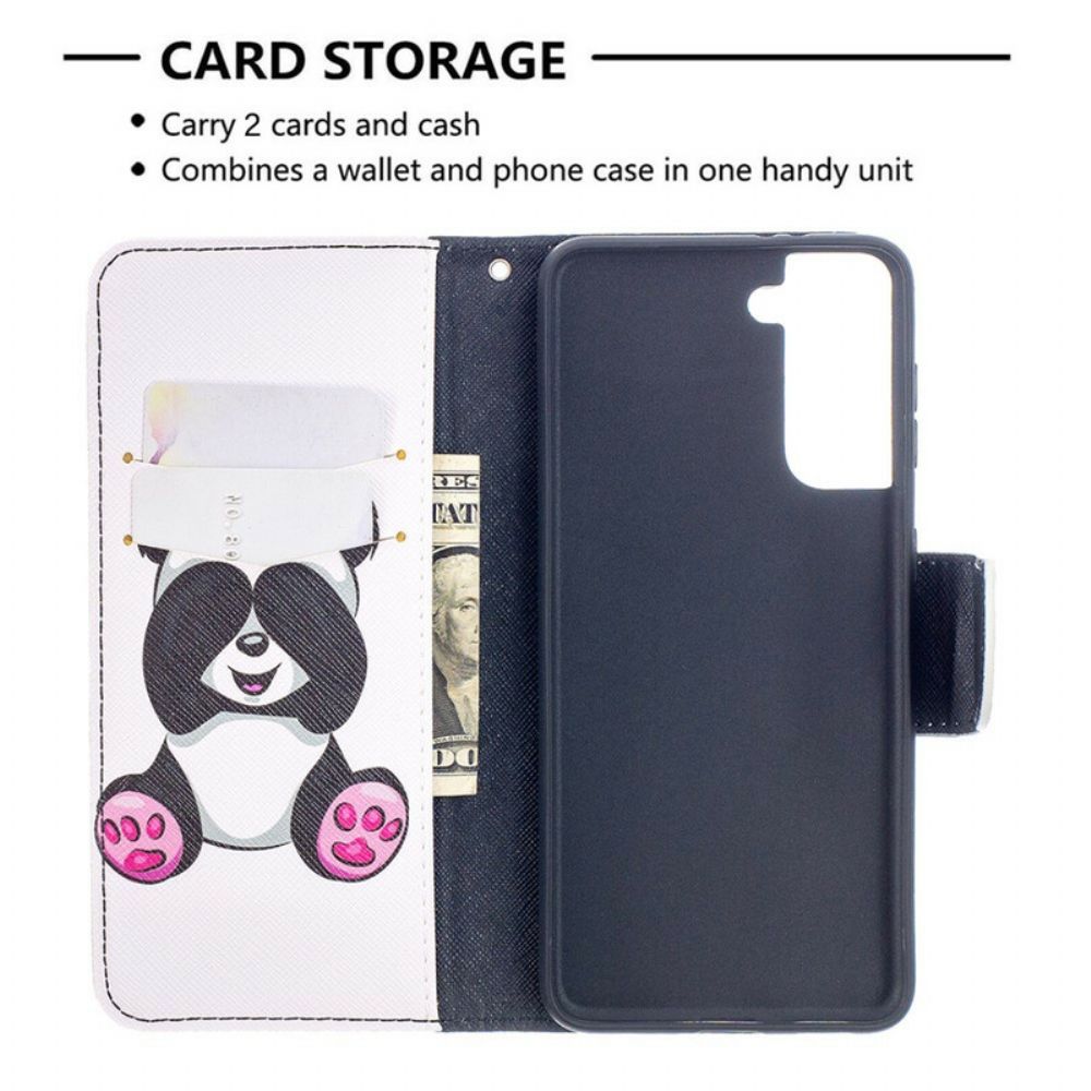 Flip Case Für Samsung Galaxy S21 5G Panda-spaß