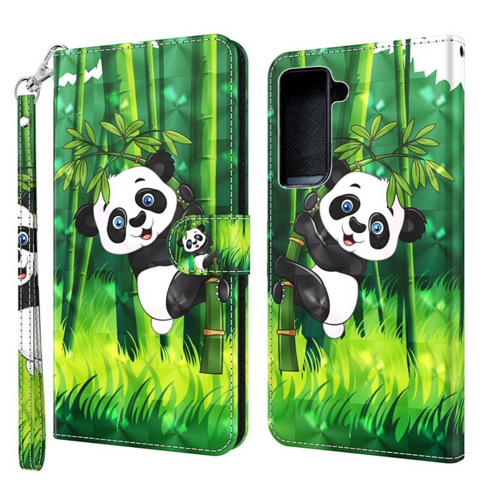 Flip Case Für Samsung Galaxy S21 5G Panda Und Bambus