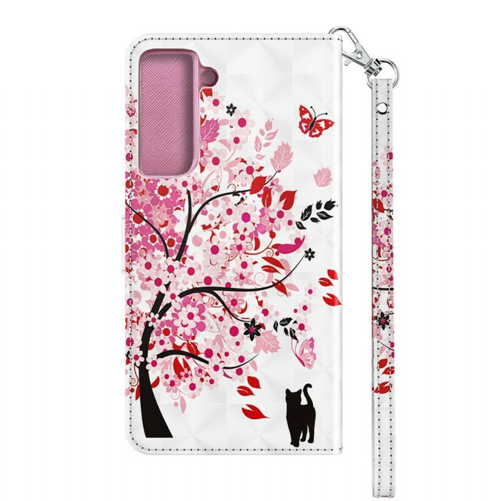 Flip Case Für Samsung Galaxy S21 5G Rosa Baum