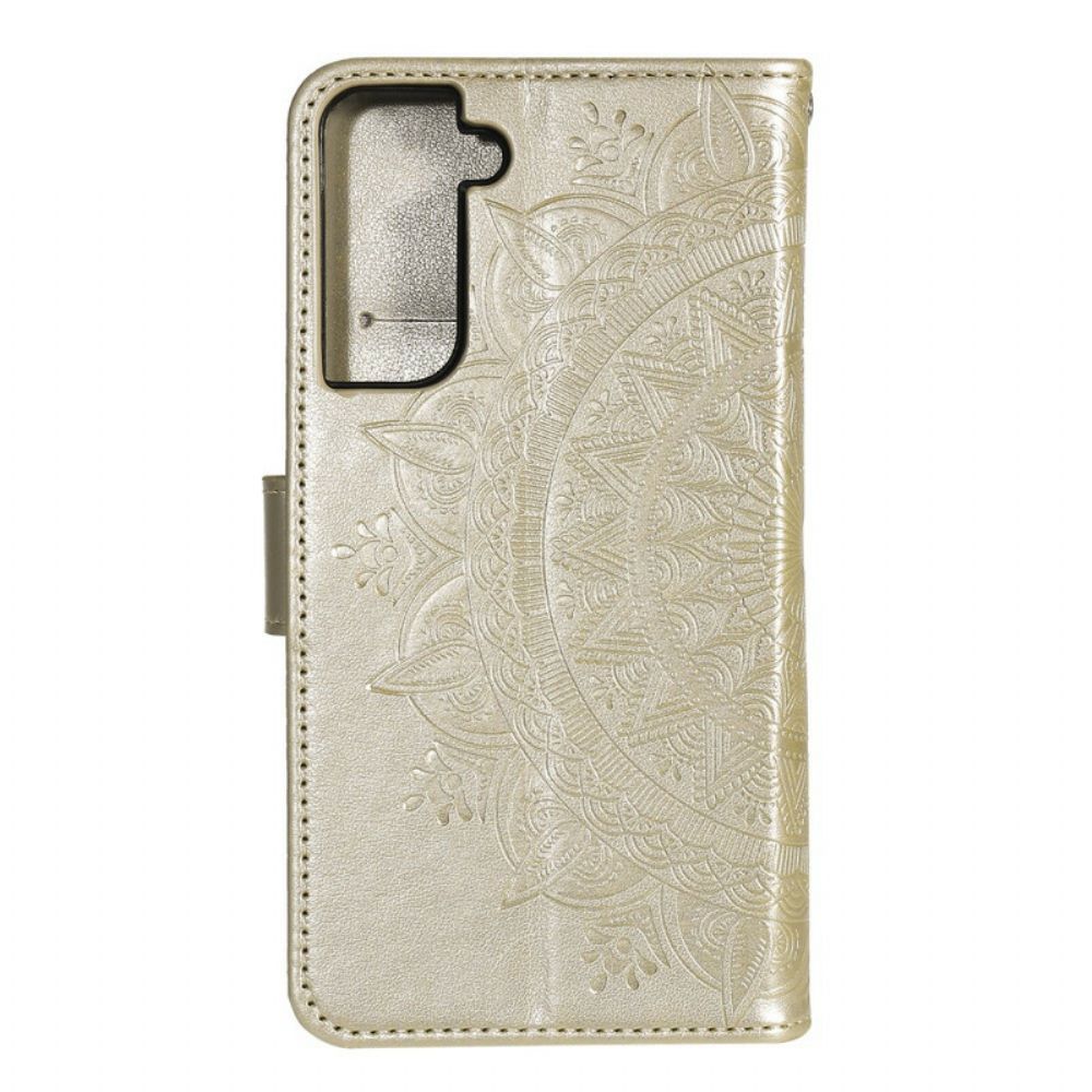 Flip Case Für Samsung Galaxy S21 5G Sonnen-mandala