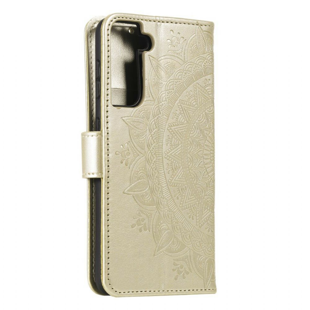 Flip Case Für Samsung Galaxy S21 5G Sonnen-mandala