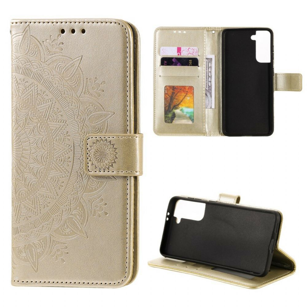 Flip Case Für Samsung Galaxy S21 5G Sonnen-mandala