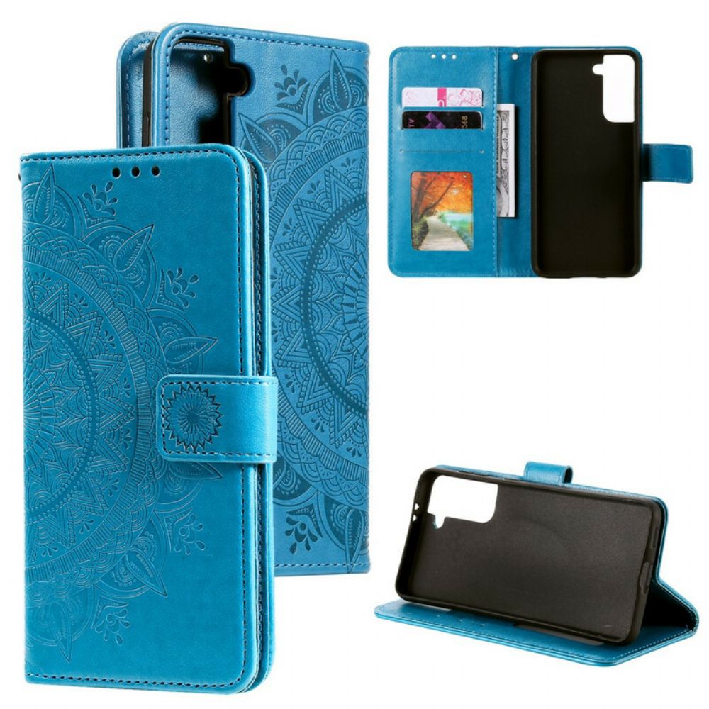 Flip Case Für Samsung Galaxy S21 5G Sonnen-mandala