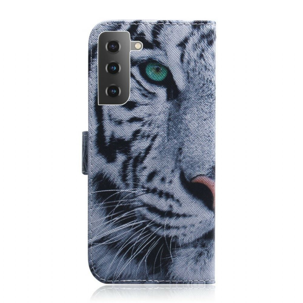 Flip Case Für Samsung Galaxy S21 5G Tigergesicht