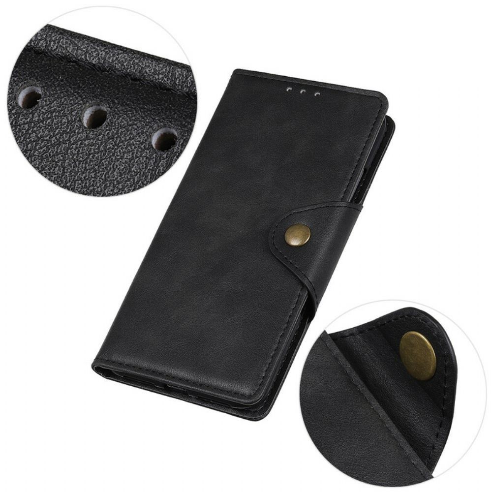 Flip Case Für Samsung Galaxy S21 5G Vintage-knopf Aus Kunstleder