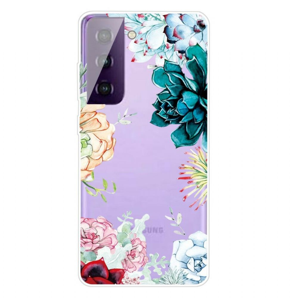 Handyhülle Für Samsung Galaxy S21 5G Aquarell Blumen