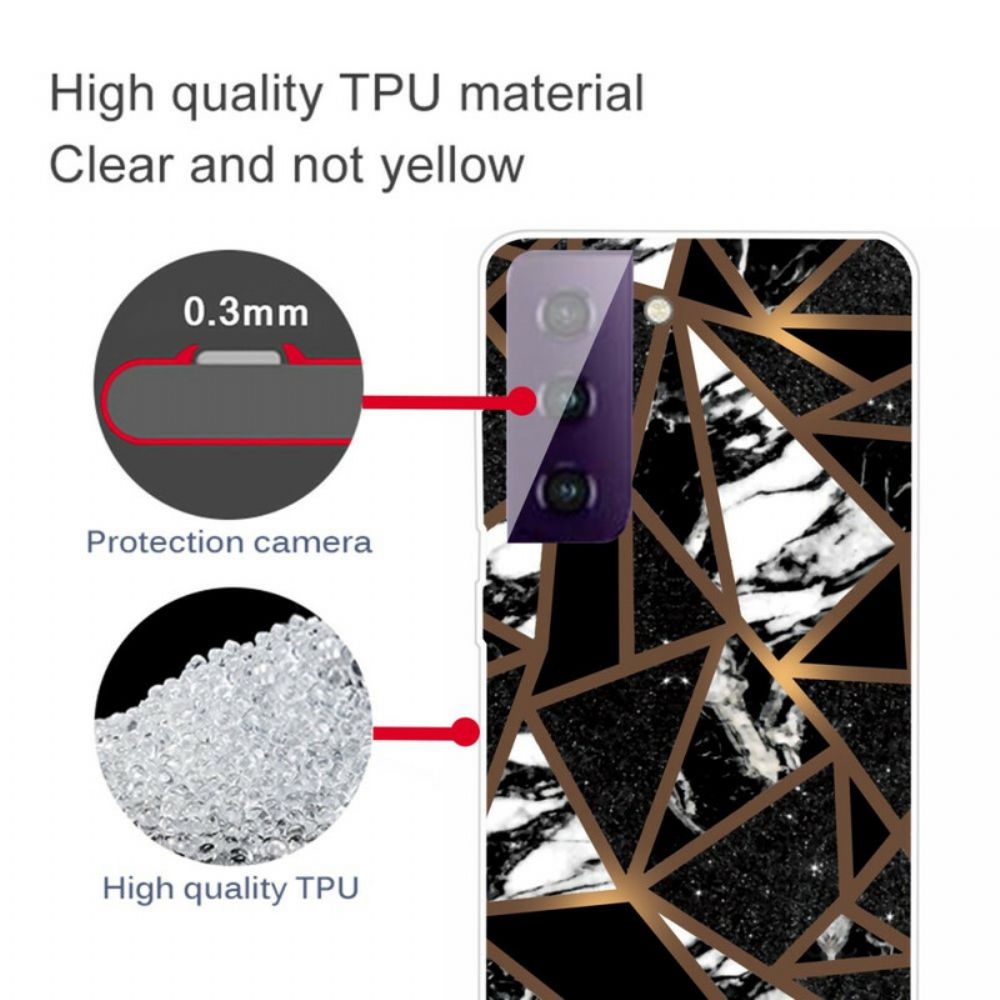 Handyhülle Für Samsung Galaxy S21 5G Geometrischer Marmor