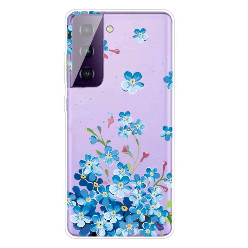 Hülle Für Samsung Galaxy S21 5G Blaue Blumen