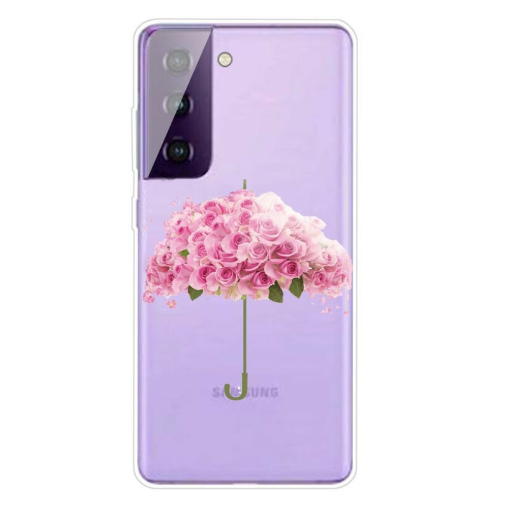 Hülle Für Samsung Galaxy S21 5G Rosen Regenschirm