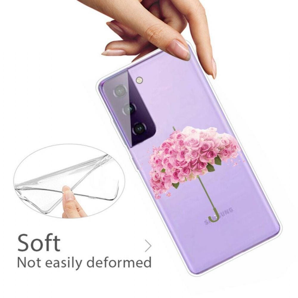 Hülle Für Samsung Galaxy S21 5G Rosen Regenschirm