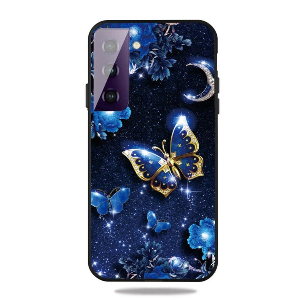 Hülle Für Samsung Galaxy S21 5G Schmetterling Bei Nacht