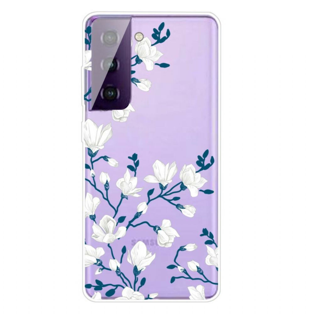 Hülle Für Samsung Galaxy S21 5G Weiße Blumen