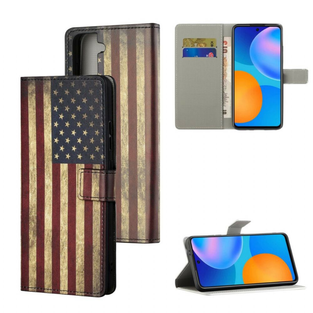 Lederhüllen Für Samsung Galaxy S21 5G Amerikanische Flagge