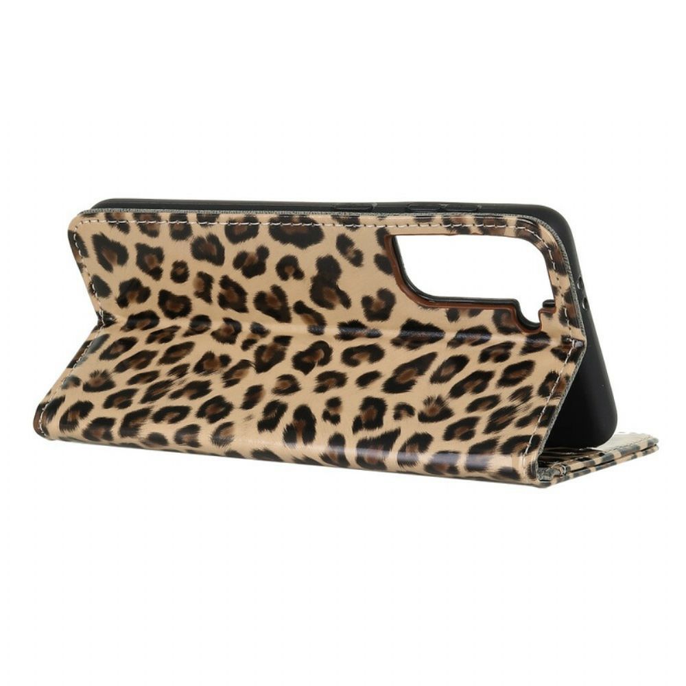 Lederhüllen Für Samsung Galaxy S21 5G Leopard