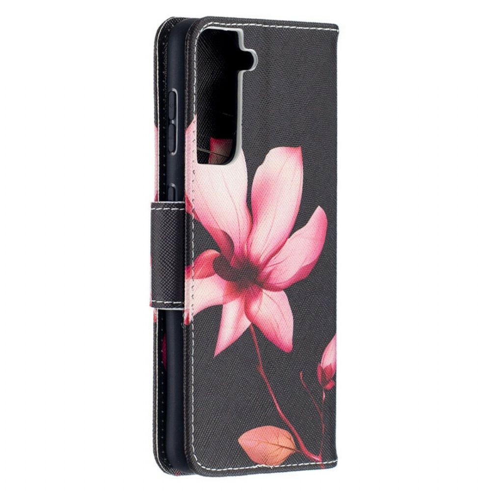 Lederhüllen Für Samsung Galaxy S21 5G Rosa Blume