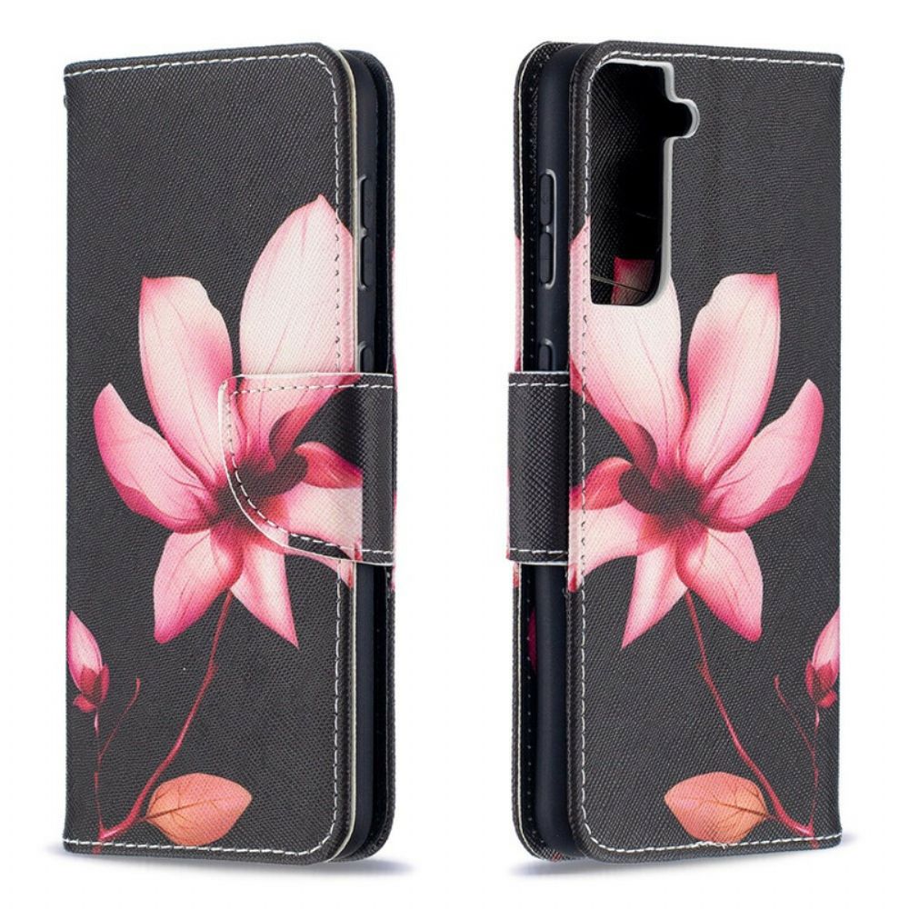 Lederhüllen Für Samsung Galaxy S21 5G Rosa Blume