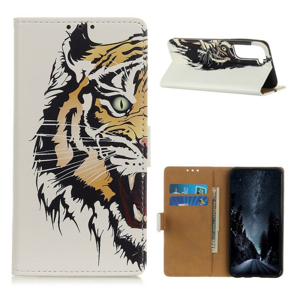 Lederhüllen Für Samsung Galaxy S21 5G Wilder Tiger