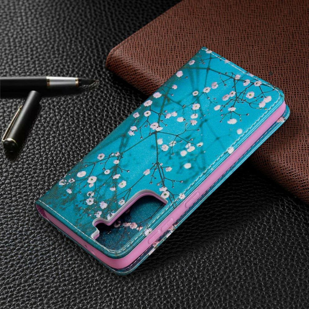 Schutzhülle Für Samsung Galaxy S21 5G Flip Case Blühende Zweige