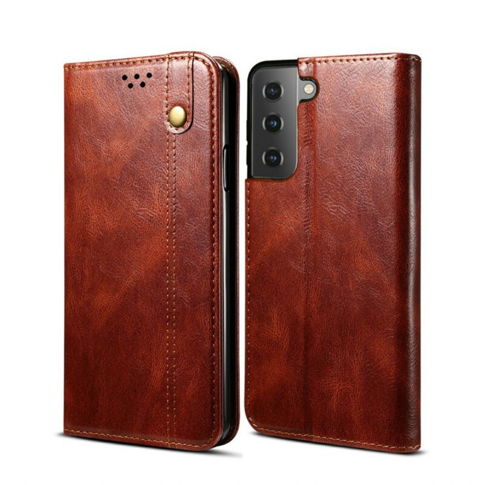 Schutzhülle Für Samsung Galaxy S21 5G Flip Case Gewachstes Kunstleder