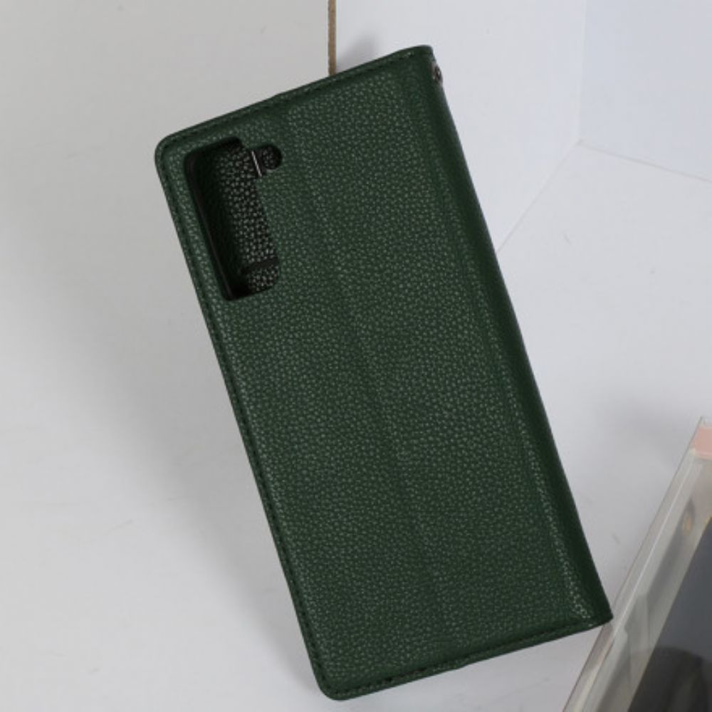 Schutzhülle Für Samsung Galaxy S21 5G Flip Case Hanman Ledereffekt