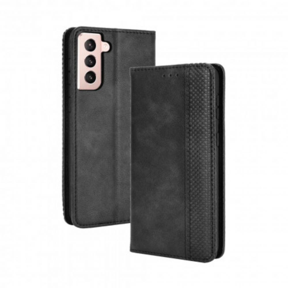 Schutzhülle Für Samsung Galaxy S21 5G Flip Case Stilisierter Vintage-ledereffekt