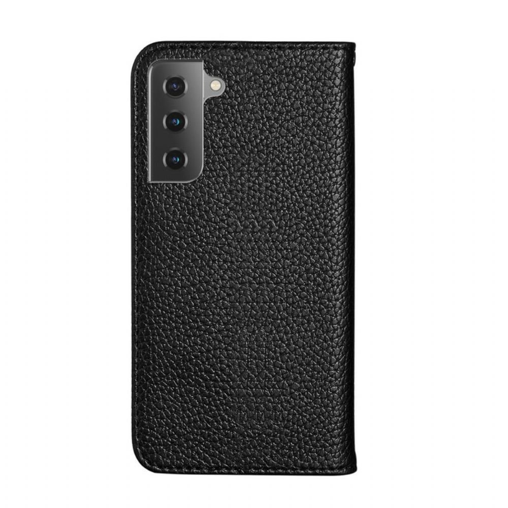 Schutzhülle Für Samsung Galaxy S21 5G Flip Case Ultraschickes Litschi-kunstleder