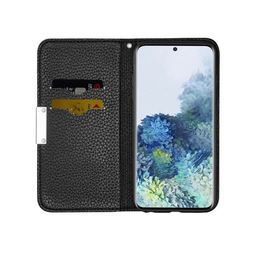 Schutzhülle Für Samsung Galaxy S21 5G Flip Case Ultraschickes Litschi-kunstleder