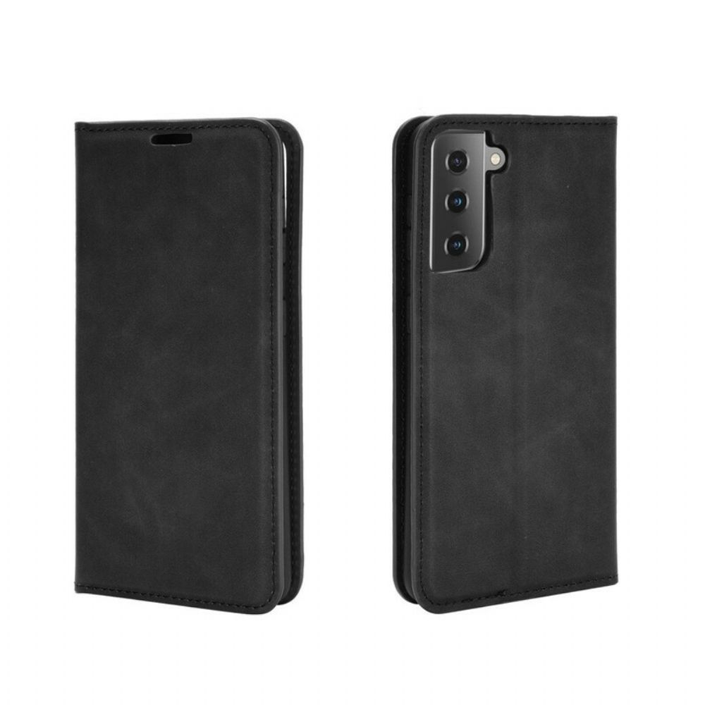 Schutzhülle Für Samsung Galaxy S21 5G Flip Case Weicher Ledereffekt