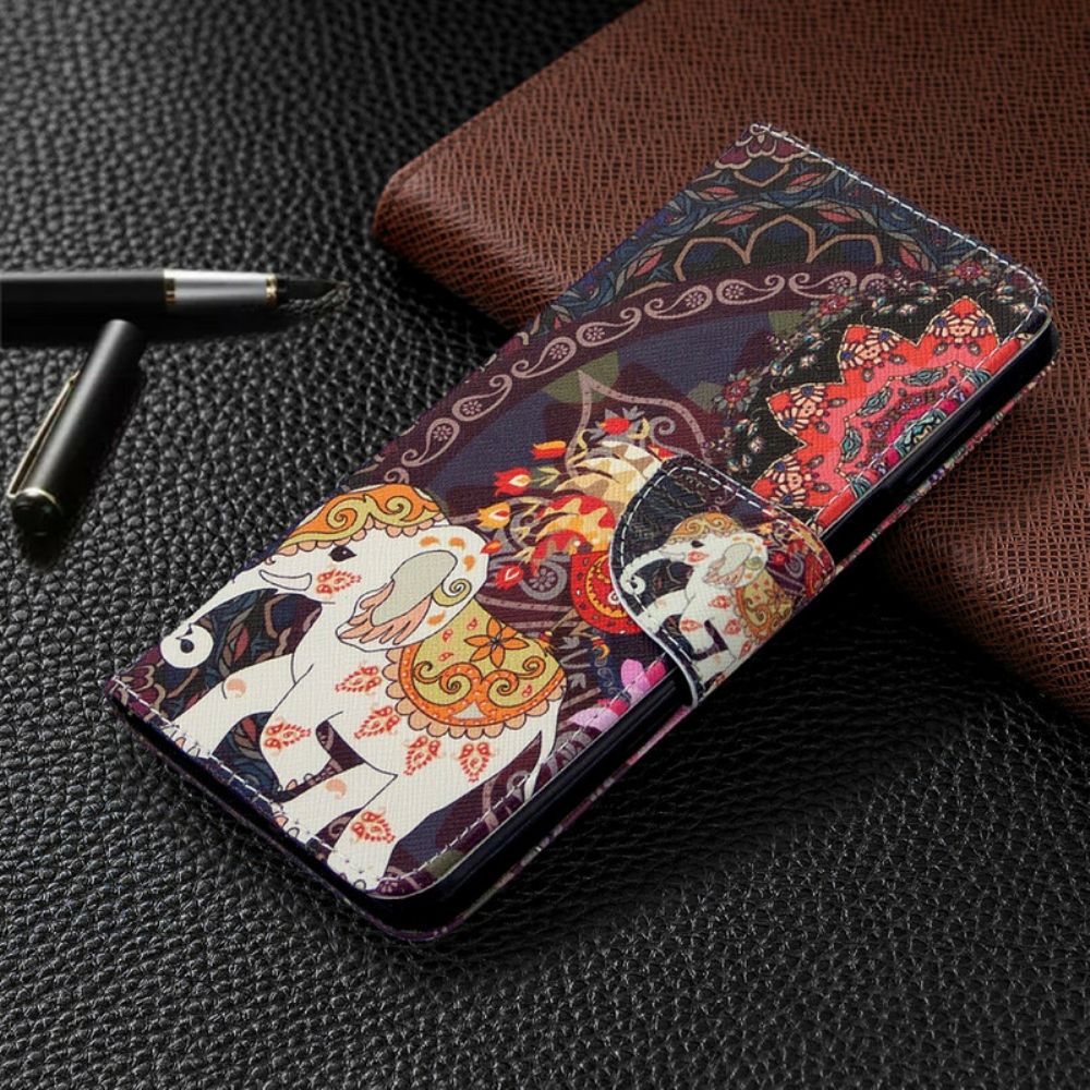 Flip Case Für Xiaomi Redmi Note 9S / Note 9 Pro Indische Elefanten