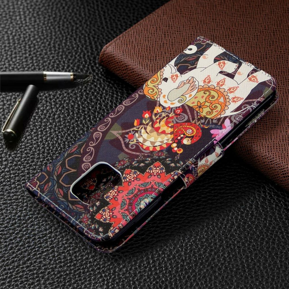 Flip Case Für Xiaomi Redmi Note 9S / Note 9 Pro Indische Elefanten