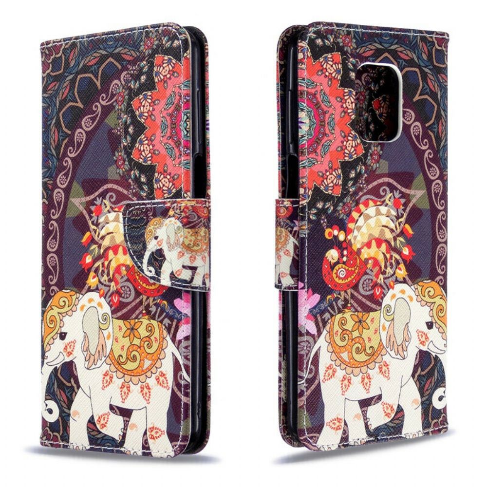 Flip Case Für Xiaomi Redmi Note 9S / Note 9 Pro Indische Elefanten